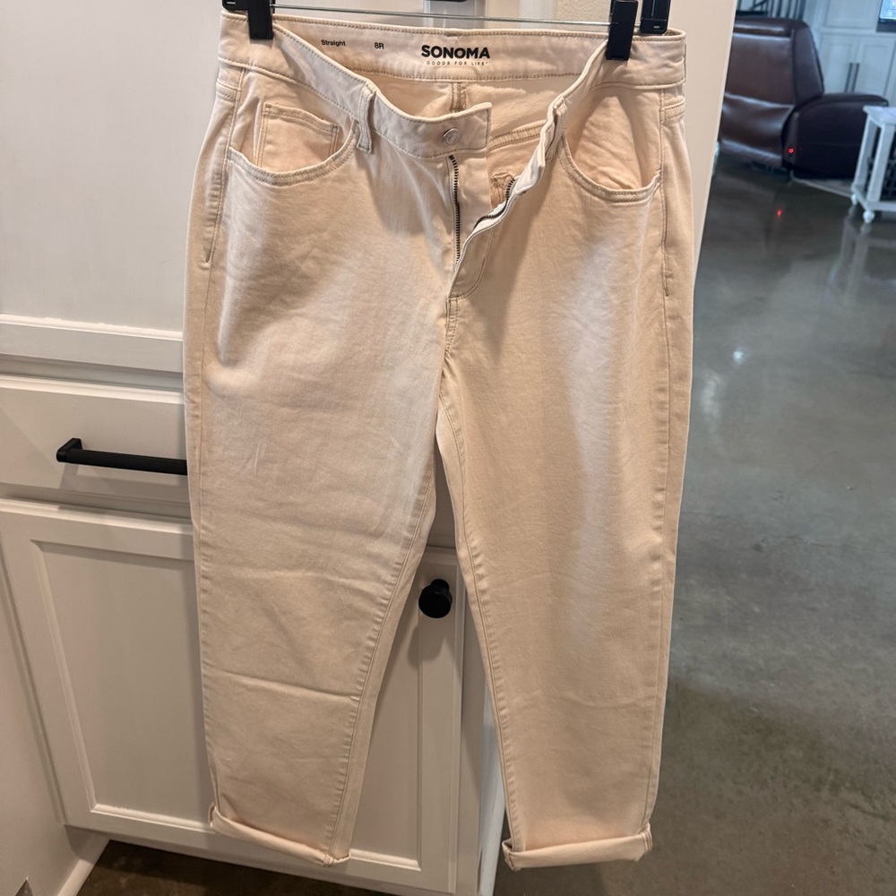 Sonoma Women's Ankle Jeans in Cream